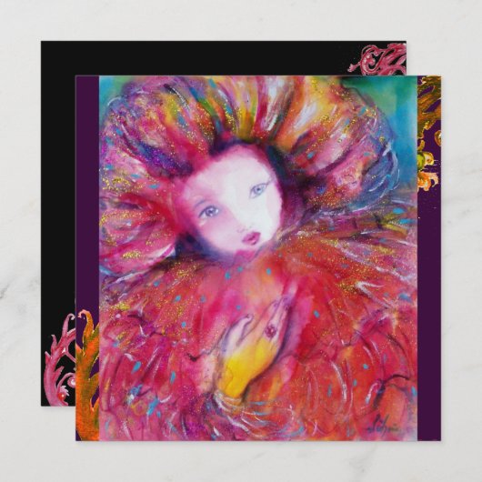 INVITATION MASQUE EN ROUGE / SOIREE DE MARDI GRAS EN MASQUE (Devant / Derrière)