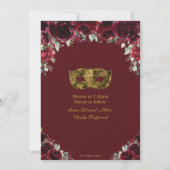 Invitation Masque Floral Bourgogne or Quinceañera (Dos)
