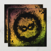 Invitation Masque Grunge Mardi Gras (Devant / Derrière)