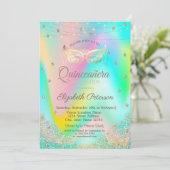 Invitation Masque holographique, Lumières, Dentelle, Étoiles (Debout devant)