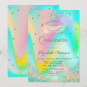 Invitation Masque holographique, Lumières, Dentelle, Étoiles (Devant / Derrière)