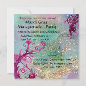 Invitation MASQUE JESTER NOIR ET ROUGE, Fête Masquerade (Dos)