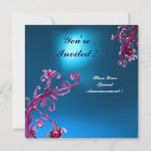 Invitation MASQUE LADY BLUE Élégante Soirée de Mascarade, Sap (Dos)