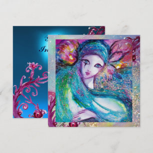 Invitation MASQUE LADY BLUE Élégante Soirée de Mascarade, Sap