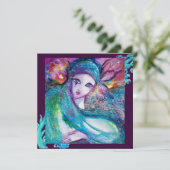 Invitation MASQUE LADY BLUE Soirée Mascarade, Bleu sarcelle N (Debout devant)