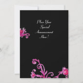 Invitation MASQUE LADY BLUE Soirée Mascarade, Rose Bleu Canar (Dos)