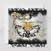 Invitation Masque léopard Black Gold Masquerade Anniversaire (Dos)