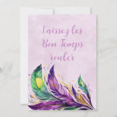 Invitation Masque Mardi Gras (Dos)