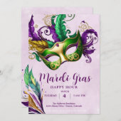 Invitation Masque Mardi Gras (Devant / Derrière)