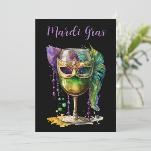 Invitation Masque Mardi Gras (Debout devant)