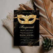 Invitation masque mascarade or Sweet 16