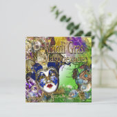 Invitation Masque masqué de Quinceanera PERSONNALISER (Debout devant)