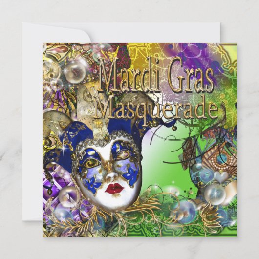 Invitation Masque masqué de Quinceanera PERSONNALISER (Devant)