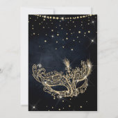 Invitation Masque masqué noir parties scintillant d'or quince (Dos)