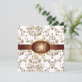 Invitation Masque monographique faux cuivre/blanc (Debout devant)