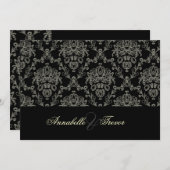 Invitation Masque noir/blanc/crème, mariage personnalisé (Devant / Derrière)