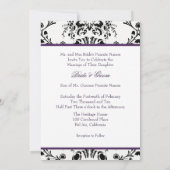 Invitation Masque noir/blanc, mariage personnalisé (Dos)