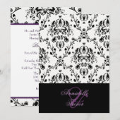 Invitation Masque noir/blanc, mariage personnalisé (Devant / Derrière)