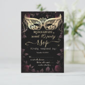 Invitation Masque noir Bourgogne Rose Noir 80 Doux 16 RSVP (Debout devant)
