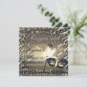 Invitation Masque or blanc et bronze Masquerade Masque fête d (Debout devant)