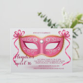 Invitation Masque Rose (Debout devant)