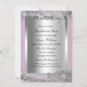 Invitation Masque rose argent et dentelle bijoux Bachelorette (Dos)