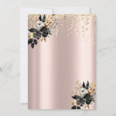 Invitation Masque Rose noir Confetti Rose Gold 50e (Dos)