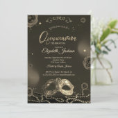 Invitation Masque Roses Perles Gris Quinceanera (Debout devant)