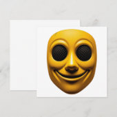Invitation Masque Sourire Jaune (Devant / Derrière)