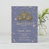 Invitation Masque Stars Pastel Lavander Sweet 16 (Debout devant)