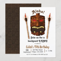 Masque Tiki Aloha Polynésien en Bois Anniversaire