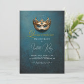 Invitation Masque vénitien de Quinceañera (Debout devant)