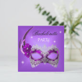 Invitation Masque Violet Enterrement de Vie de Jeune Fille No (Debout devant)