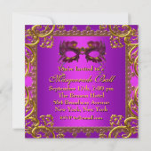 Invitation Masque violet or soirée masquée violette (Dos)