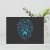 Invitation Masque Wolf Odin Runes Norse Compass Viking (Debout devant)