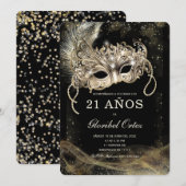 Invitation Masquée des 21 Ans Femme (Devant / Derrière)