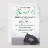 Invitation masquée pour un sweet 16 (Devant)