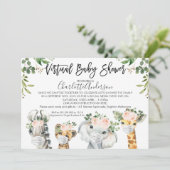 Invitation Masquer Safari Animaux Baby shower virtuel (Debout devant)