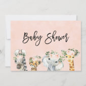 Invitation Masquer Safari Animaux Baby shower virtuel (Dos)