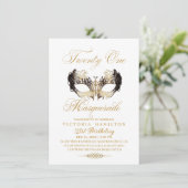 Invitation Masquerade 21e Anniversaire Masque Or (Debout devant)