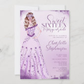 Invitation Masquerade aquarelle illustration douce Seize (Devant)