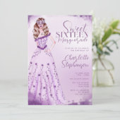 Invitation Masquerade aquarelle illustration douce Seize (Debout devant)