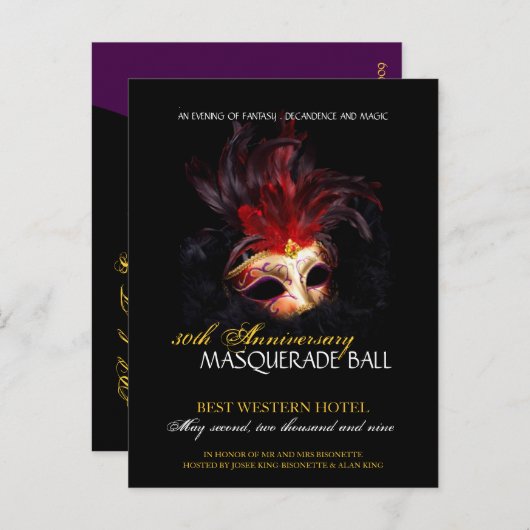 Invitation Masquerade Ball (Devant / Derrière)