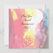 Invitation MASQUERADE BALL, fleurs rouges, papier feutre (Dos)