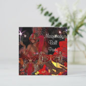 Invitation Masquerade Ball Party Masque Black Red Shogirl (Debout devant)