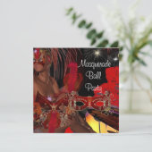 Invitation Masquerade Ball Party Masque Black Red Shogirl 2 (Debout devant)