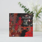 Invitation Masquerade Ball Party Masque Black Red Shogirl 3 (Debout devant)