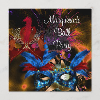 Invitation Masquerade Ball Party Masque coloré Abstrait