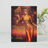 Invitation Masquerade Birthday Gold Copper Stunning Dress (Debout devant)