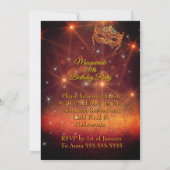 Invitation Masquerade Birthday Gold Copper Stunning Dress (Dos)